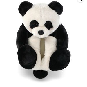 Feetmoji Women's Panda Slippers Black and White Size 5/6